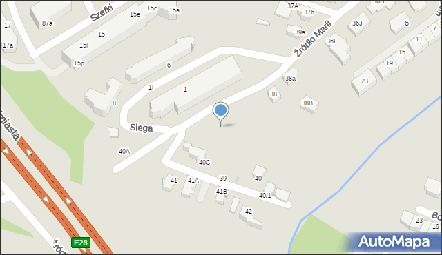 Gdynia, Źródło Marii, 38g, mapa Gdyni