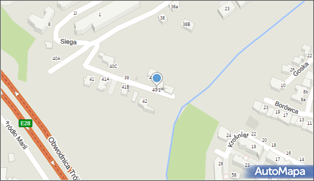 Gdynia, Źródło Marii, 40/1, mapa Gdyni