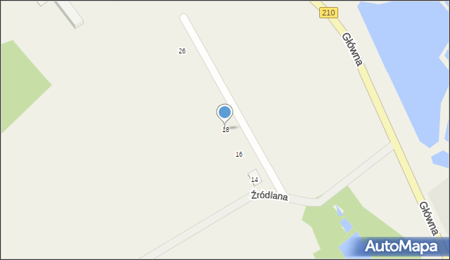 Głobino, Źródlana, 18, mapa Głobino