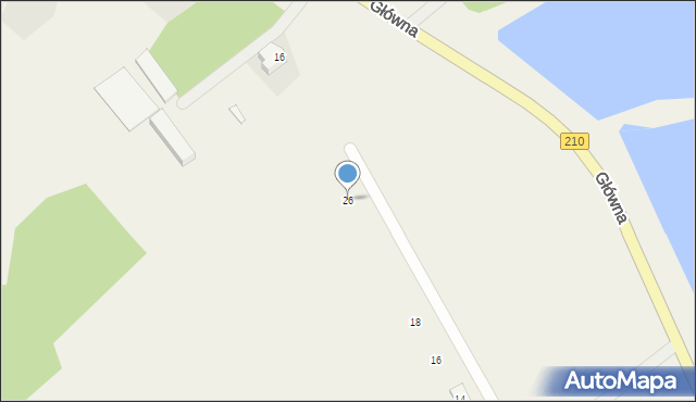 Głobino, Źródlana, 26, mapa Głobino