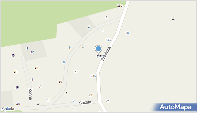 Gromadzin, Źródlana, 23B, mapa Gromadzin