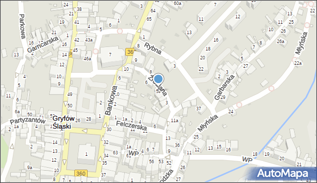 Gryfów Śląski, Źródlana, 5a, mapa Gryfów Śląski