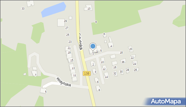 Gubin, Źródlana, 1, mapa Gubin