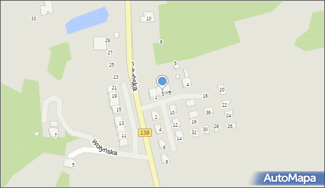 Gubin, Źródlana, 3, mapa Gubin
