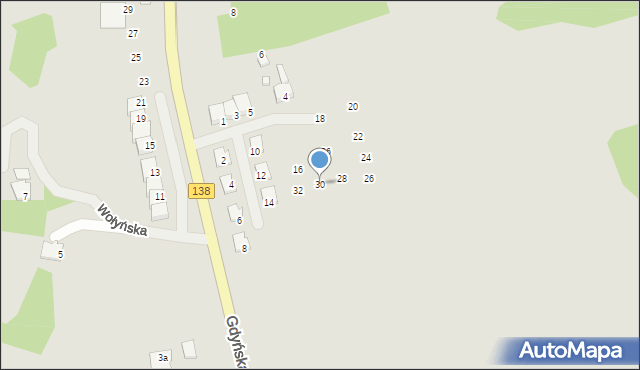 Gubin, Źródlana, 30, mapa Gubin