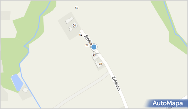 Hażlach, Źródlana, 50, mapa Hażlach