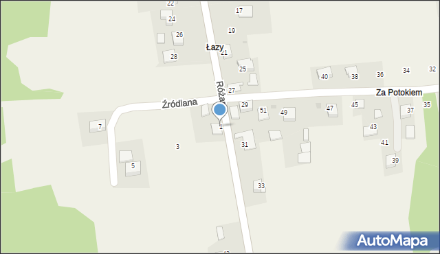 Jaśkowice, Źródlana, 1, mapa Jaśkowice