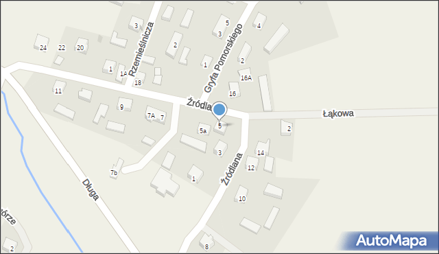 Kamienica Szlachecka, Źródlana, 5, mapa Kamienica Szlachecka