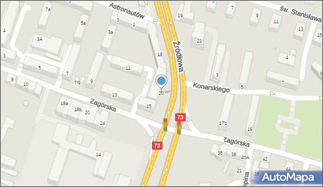 Kielce, Źródłowa, 20, mapa Kielc