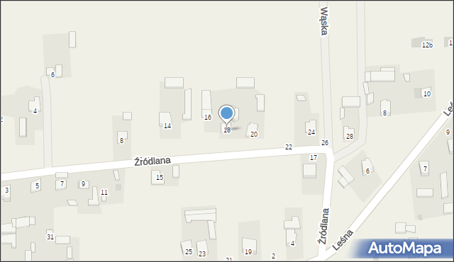 Kłoczew, Źródlana, 18, mapa Kłoczew