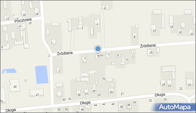 Kłoczew, Źródlana, 5, mapa Kłoczew