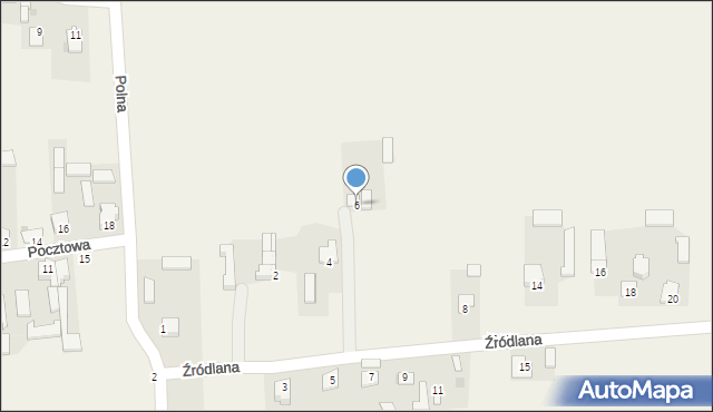 Kłoczew, Źródlana, 6, mapa Kłoczew