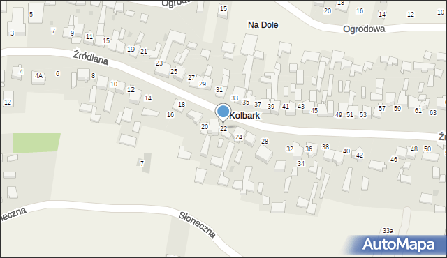 Kolbark, Źródlana, 22, mapa Kolbark