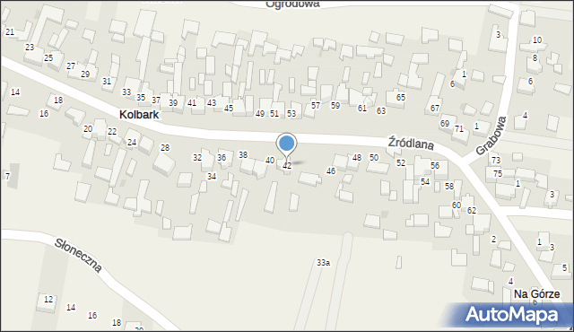 Kolbark, Źródlana, 42, mapa Kolbark