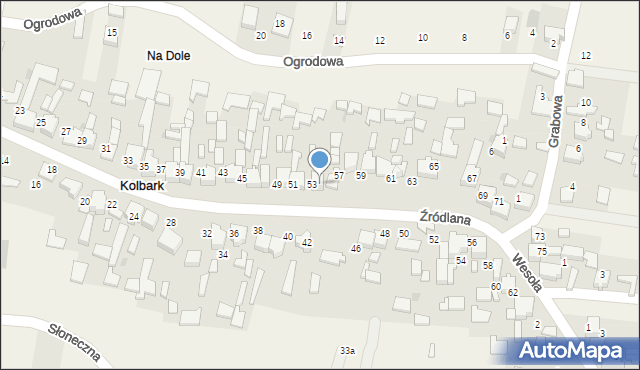 Kolbark, Źródlana, 55, mapa Kolbark