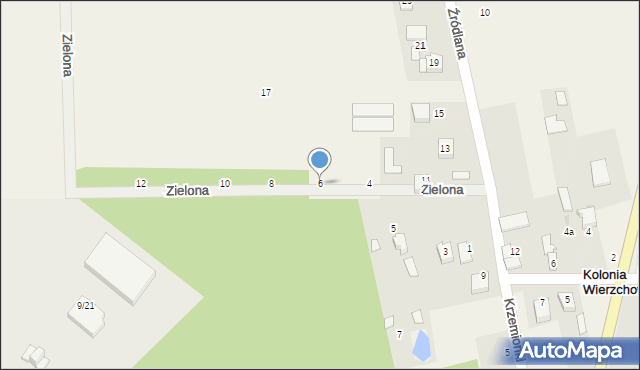 Kolonia Wierzchowisko, Źródlana, 6, mapa Kolonia Wierzchowisko