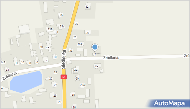 Kowiesy, Źródlana, 2, mapa Kowiesy