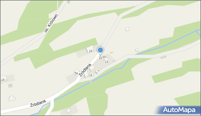 Krościenko nad Dunajcem, Źródlana, 11, mapa Krościenko nad Dunajcem