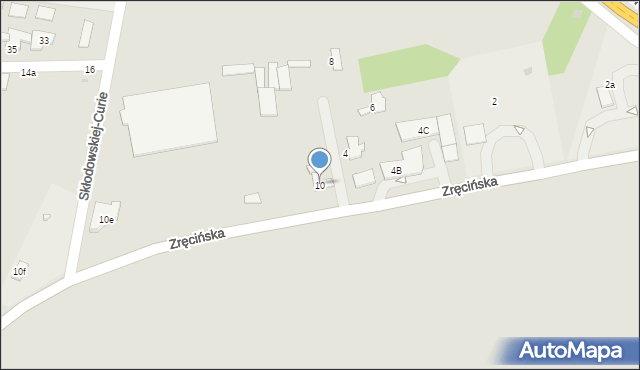 Krosno, Zręcińska, 10, mapa Krosna