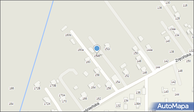 Krosno, Zręcińska, 154b, mapa Krosna