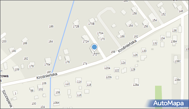 Krosno, Zręcińska, 172, mapa Krosna