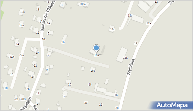 Krosno, Zręcińska, 18a, mapa Krosna