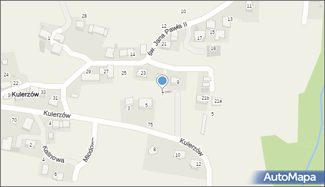 Kulerzów, Źródlana, 7, mapa Kulerzów