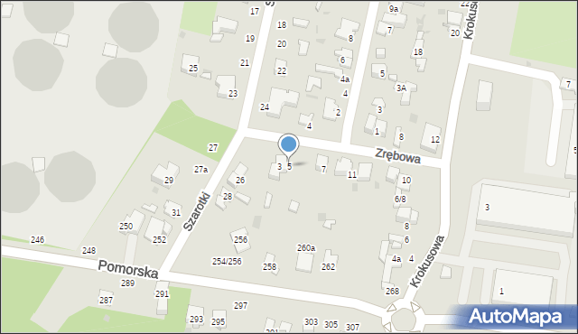 Łódź, Zrębowa, 5, mapa Łodzi