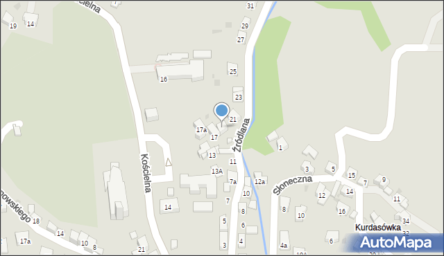 Maków Podhalański, Źródlana, 19, mapa Maków Podhalański