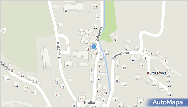 Maków Podhalański, Źródlana, 9, mapa Maków Podhalański