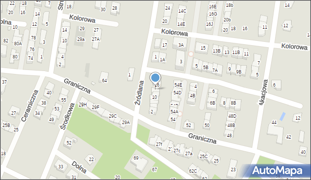 Marki, Źródlana, 14, mapa Marki