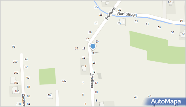 Michałowice, Źródlana, 18, mapa Michałowice