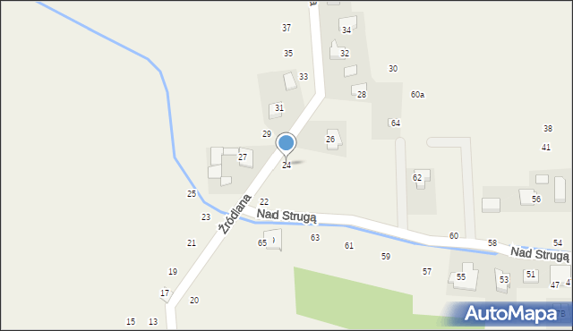 Michałowice, Źródlana, 24, mapa Michałowice