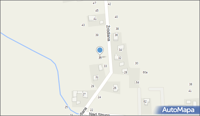 Michałowice, Źródlana, 35, mapa Michałowice