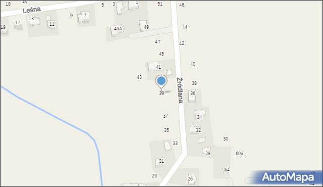 Michałowice, Źródlana, 39, mapa Michałowice