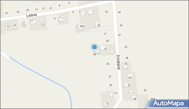 Michałowice, Źródlana, 43, mapa Michałowice