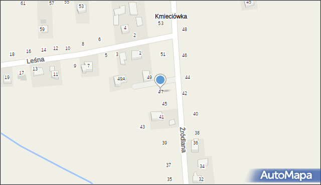Michałowice, Źródlana, 47, mapa Michałowice