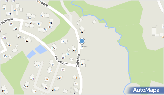 Mikołów, Źródlana, 20, mapa Mikołów