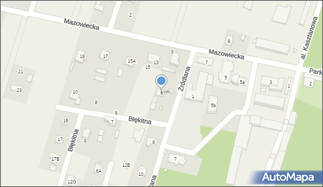 Młochów, Źródlana, 6, mapa Młochów