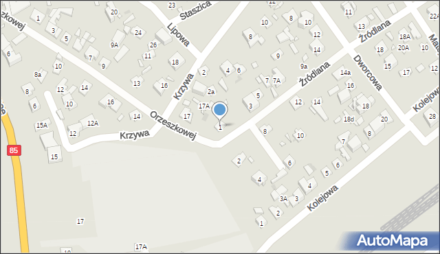 Nowy Dwór Mazowiecki, Źródlana, 1, mapa Nowy Dwór Mazowiecki
