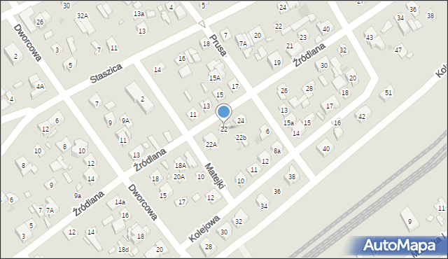 Nowy Dwór Mazowiecki, Źródlana, 22, mapa Nowy Dwór Mazowiecki