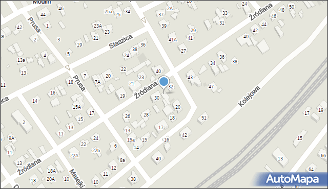 Nowy Dwór Mazowiecki, Źródlana, 32A, mapa Nowy Dwór Mazowiecki