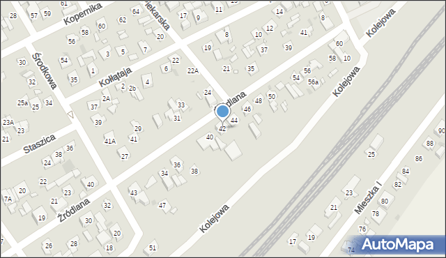 Nowy Dwór Mazowiecki, Źródlana, 42, mapa Nowy Dwór Mazowiecki