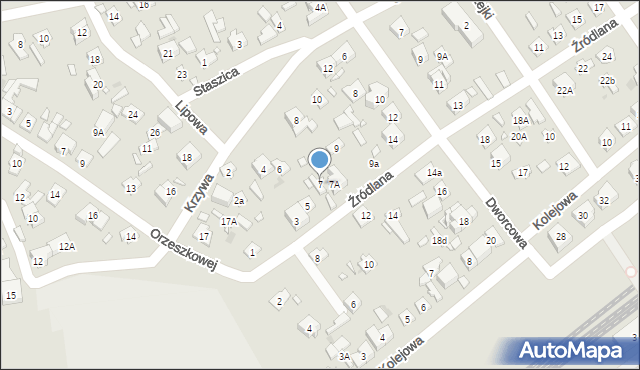 Nowy Dwór Mazowiecki, Źródlana, 7, mapa Nowy Dwór Mazowiecki