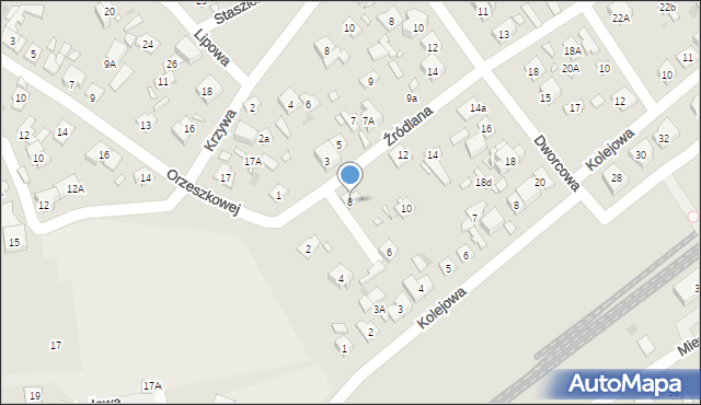 Nowy Dwór Mazowiecki, Źródlana, 8, mapa Nowy Dwór Mazowiecki