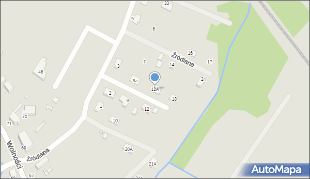 Olszyna, Źródlana, 12A, mapa Olszyna