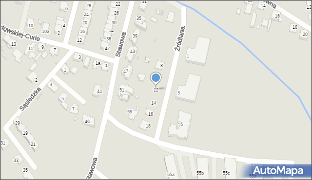 Opole, Źródlana, 12, mapa Opola