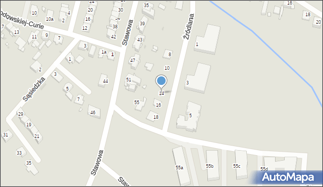 Opole, Źródlana, 14, mapa Opola