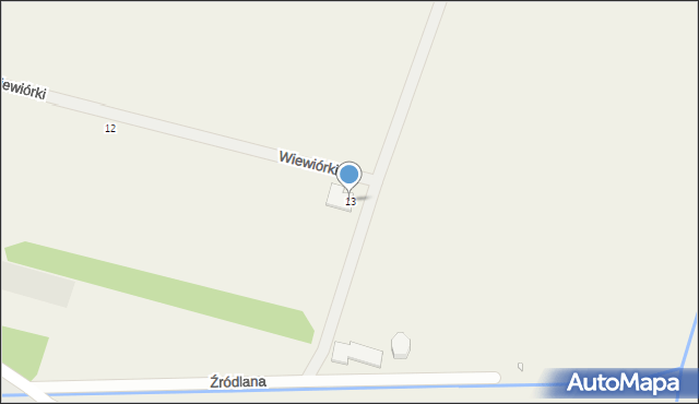 Pęcice, Źródlana, 13, mapa Pęcice