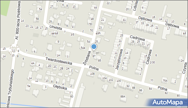 Piotrków Trybunalski, Źródlana, 27, mapa Piotrków Trybunalski